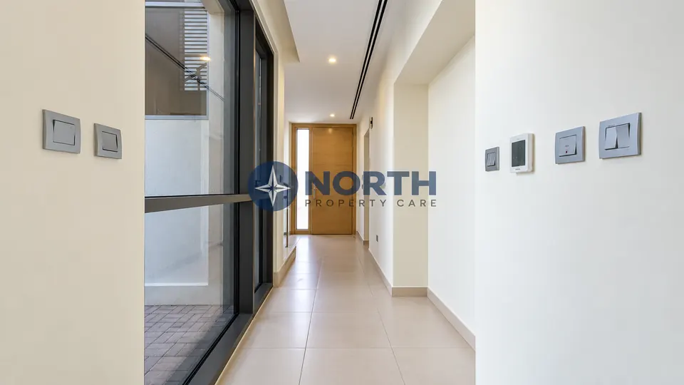 Hallway after repainting in the original light colour