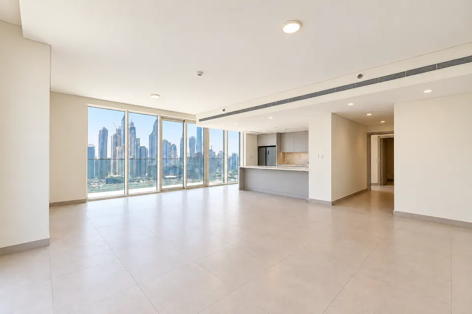 Open-plan living area at Beach Mansion after interior walls-and-ceilings painting